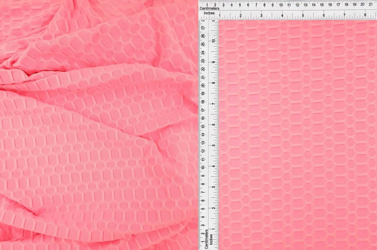 1 Yard Polyester Spandex Honeycomb Knit Solid Fabric 58/60" Width