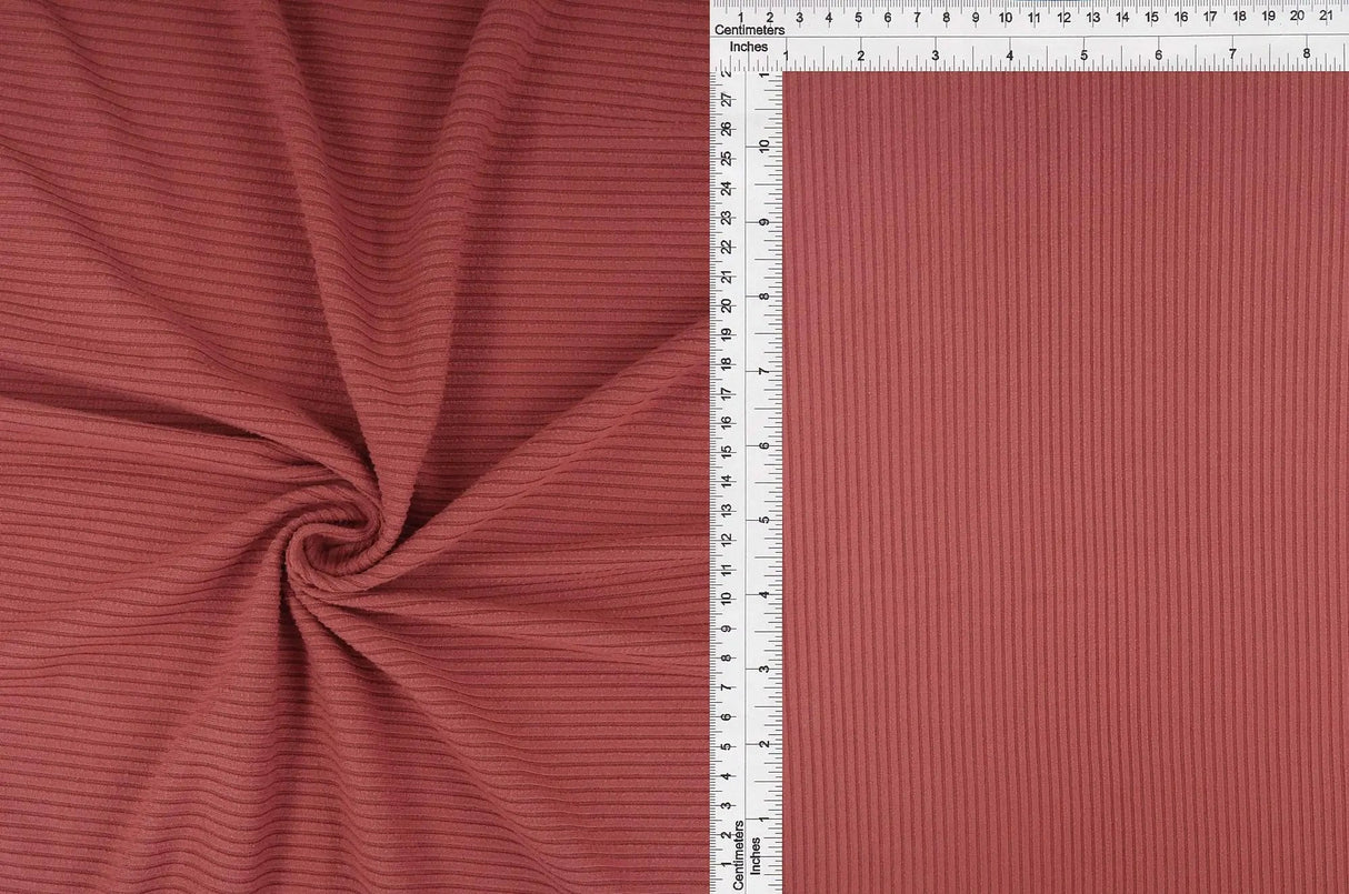 4x2 Rib Knit Fabric Soft Polyester Spandex Blend for Stylish Apparel Projects 58/60" Wide