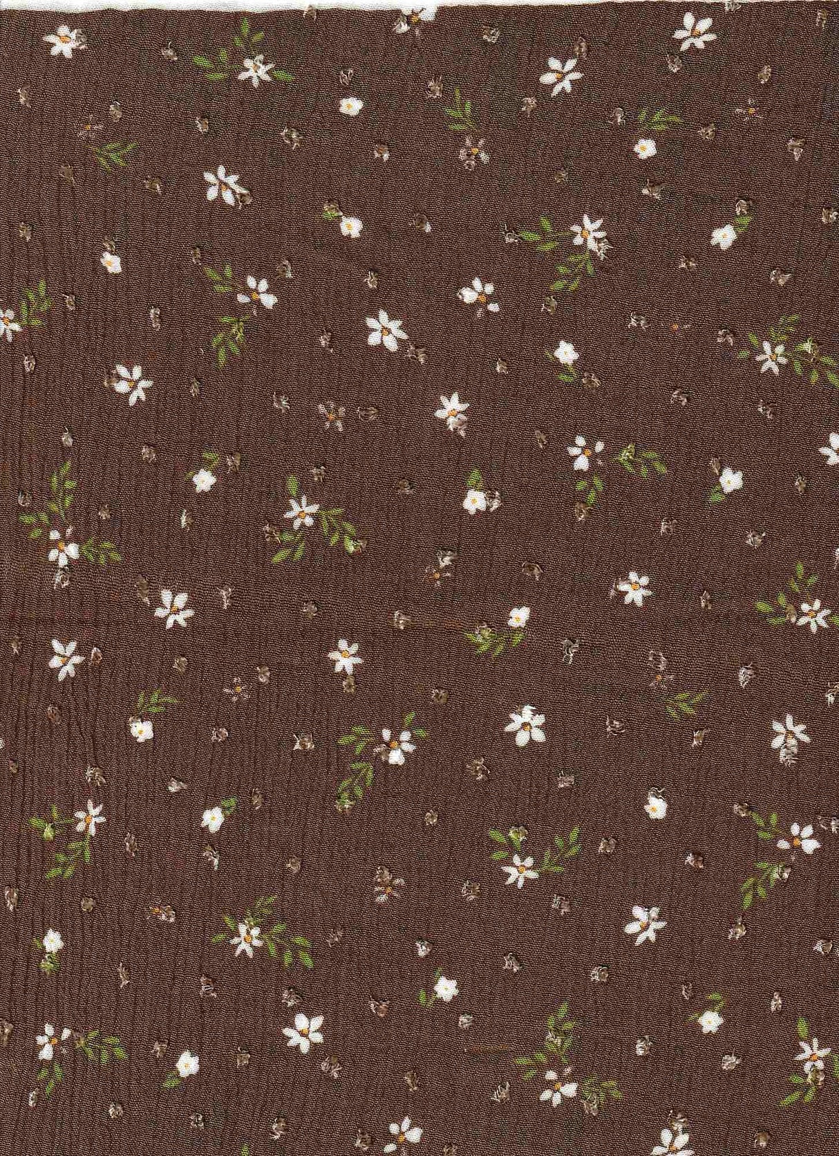 Rayon Crepon Swiss Dot Ditsy Floral Fabric, Lightweight Woven 52/53" Wide