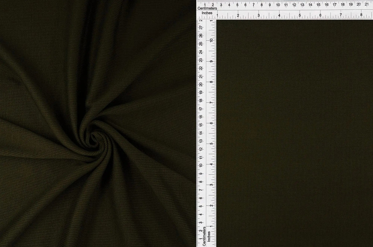 1 Yard Rib 2x1 Solid Knit Fabric, 54/56? Wide Polyester Spandex Blend