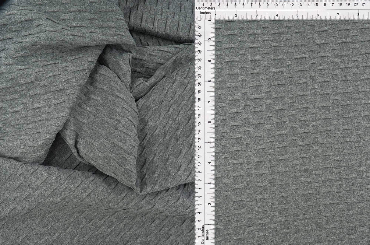 Honeycomb Knit Jacquard Solid Fabric Stretch Polyester Spandex 58/60 Inches Wide