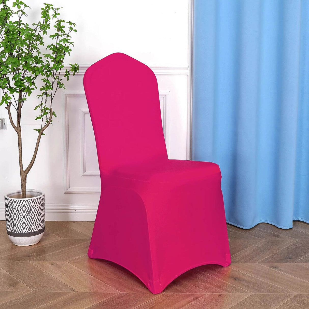 Fuchsia Spandex Banquet Chair Cover with Stretch Fit for Weddings and Events