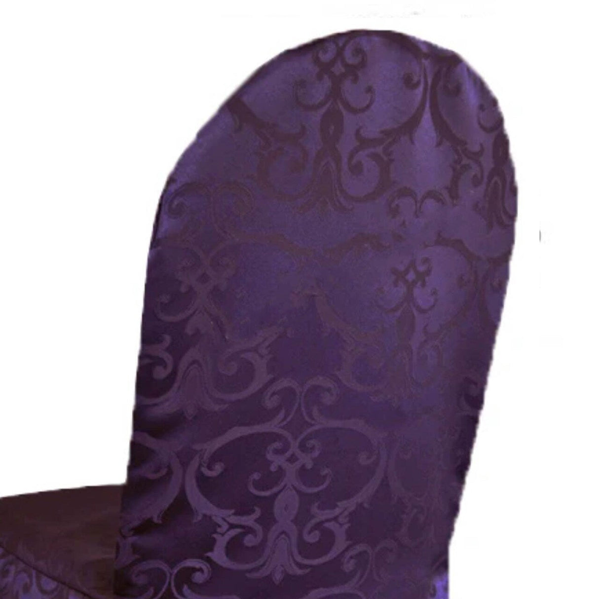 1 Piece Eggplant Versailles Damask Jacquard Polyester Banquet Chair Cover