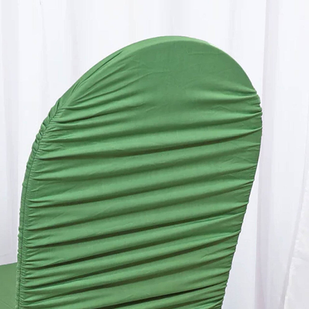 1 Piece Clover Green Rouge Chair Cover, Ruffled Spandex Fit for Banquet Seating