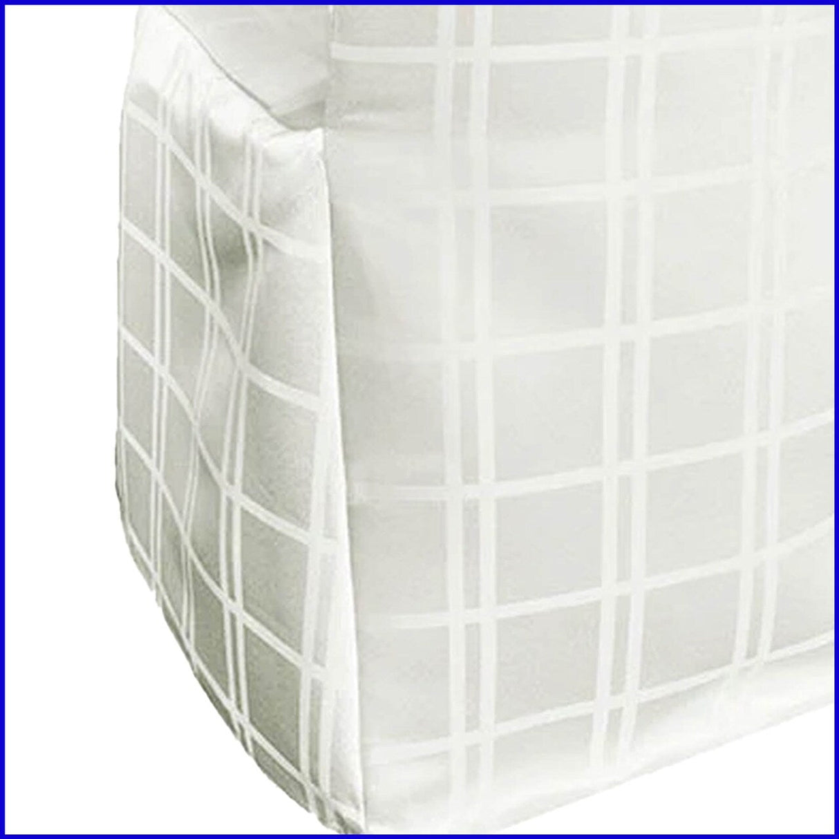 1 Piece Ivory Plaid Jacquard Polyester Banquet Chair Cover Elegant Rustic Slipcover