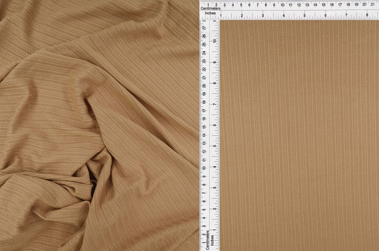 1 Yard Solid Pointelle Rib Knit Fabric 200 GSM, 58/60'' Wide Rayon Spandex Blend