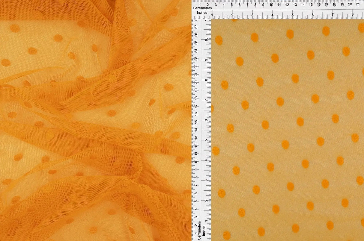 1 Yard Nylon Spandex Polka Dot Lace Mesh Fabric Solid Lightweight Soft Stretch 58/60" Width