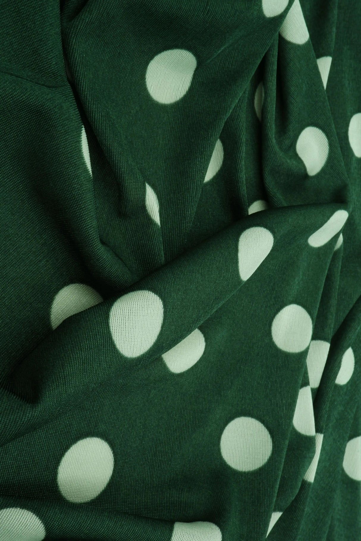 Slinky Rib Knit Fabric Polka Dot Print, 1x1 Stretch Soft & Drapey 52/54" Wide