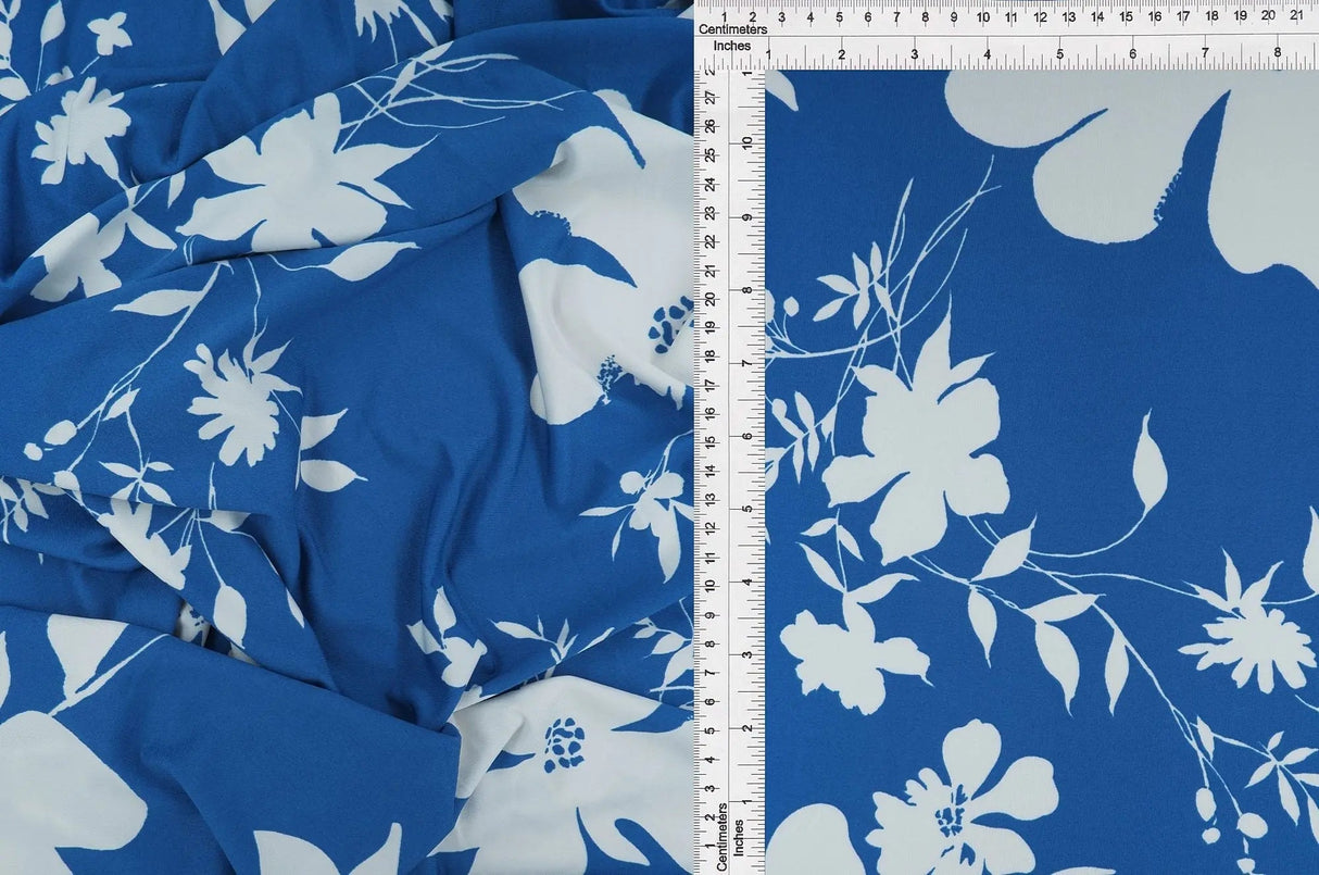 DTY Floral Print Fabric Soft Lightweight & Flowy Stretch Knit, 58/60" Wide