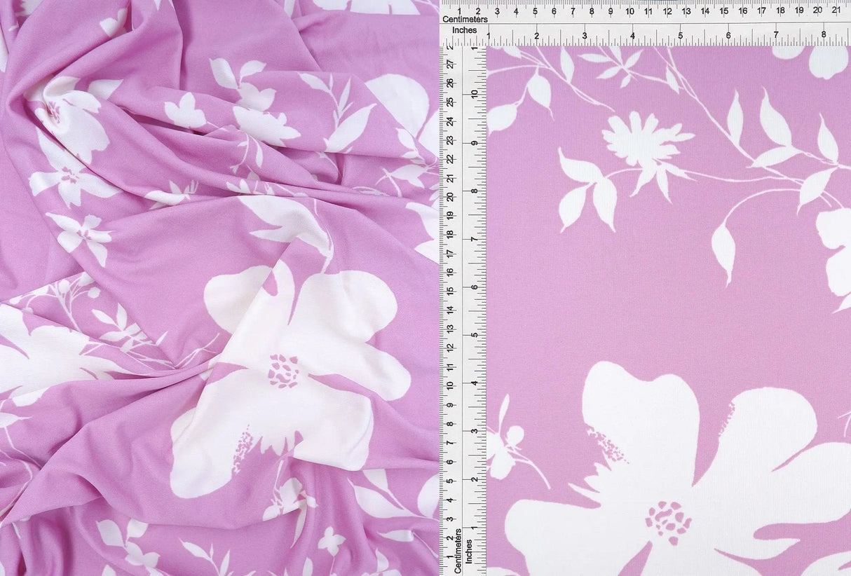 DTY Floral Print Fabric Soft Lightweight & Flowy Stretch Knit, 58/60" Wide
