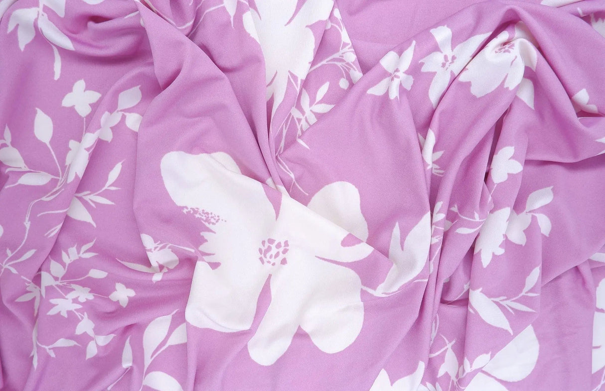 DTY Floral Print Fabric Soft Lightweight & Flowy Stretch Knit, 58/60" Wide