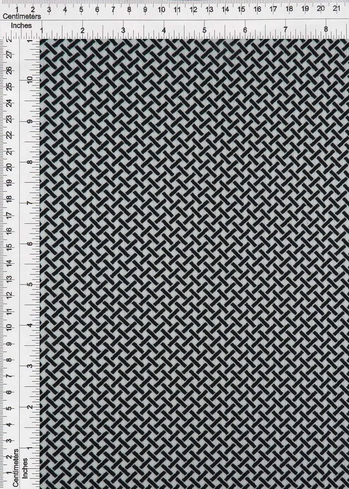 1 Yard Polyester Spandex Yummy Rib Knit Fabric Retro Geo Window Pane Print 58/60" Width