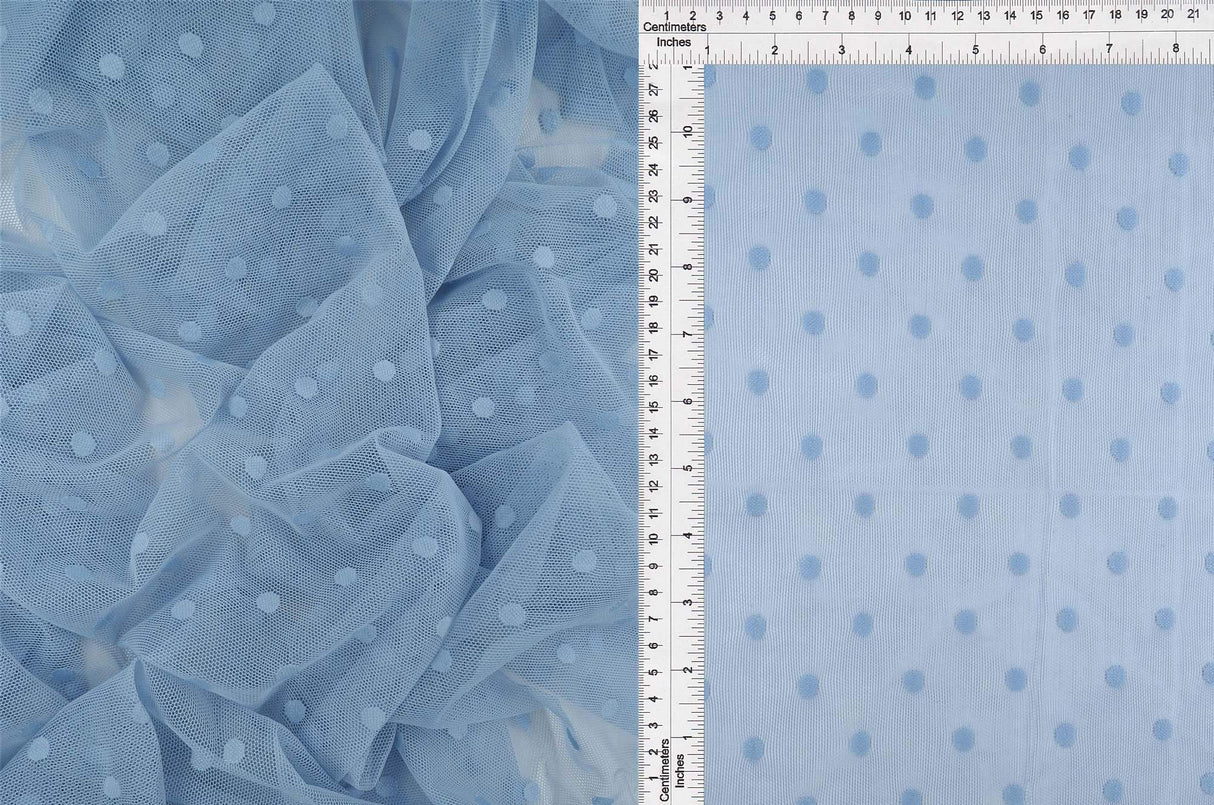 1 Yard Nylon Spandex Polka Dot Lace Mesh Fabric Solid Lightweight Soft Stretch 58/60" Width