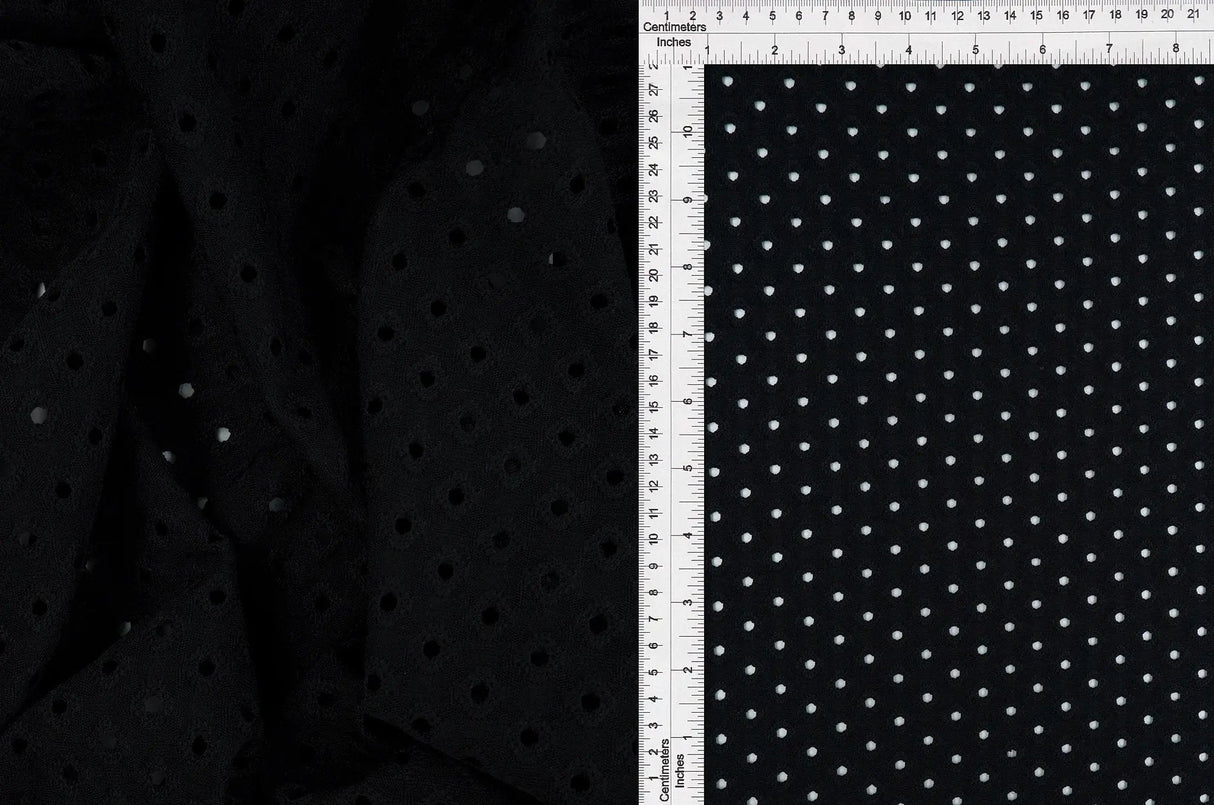 Solid Knit Jacquard Eyelet Fabric Stretch Textured Material, 58/60" Wide