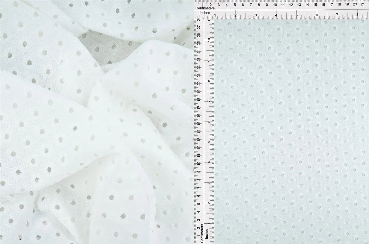 Knit Jacquard Eyelet Solid Fabric Stretch Polyester Spandex 58/60 Inches Wide