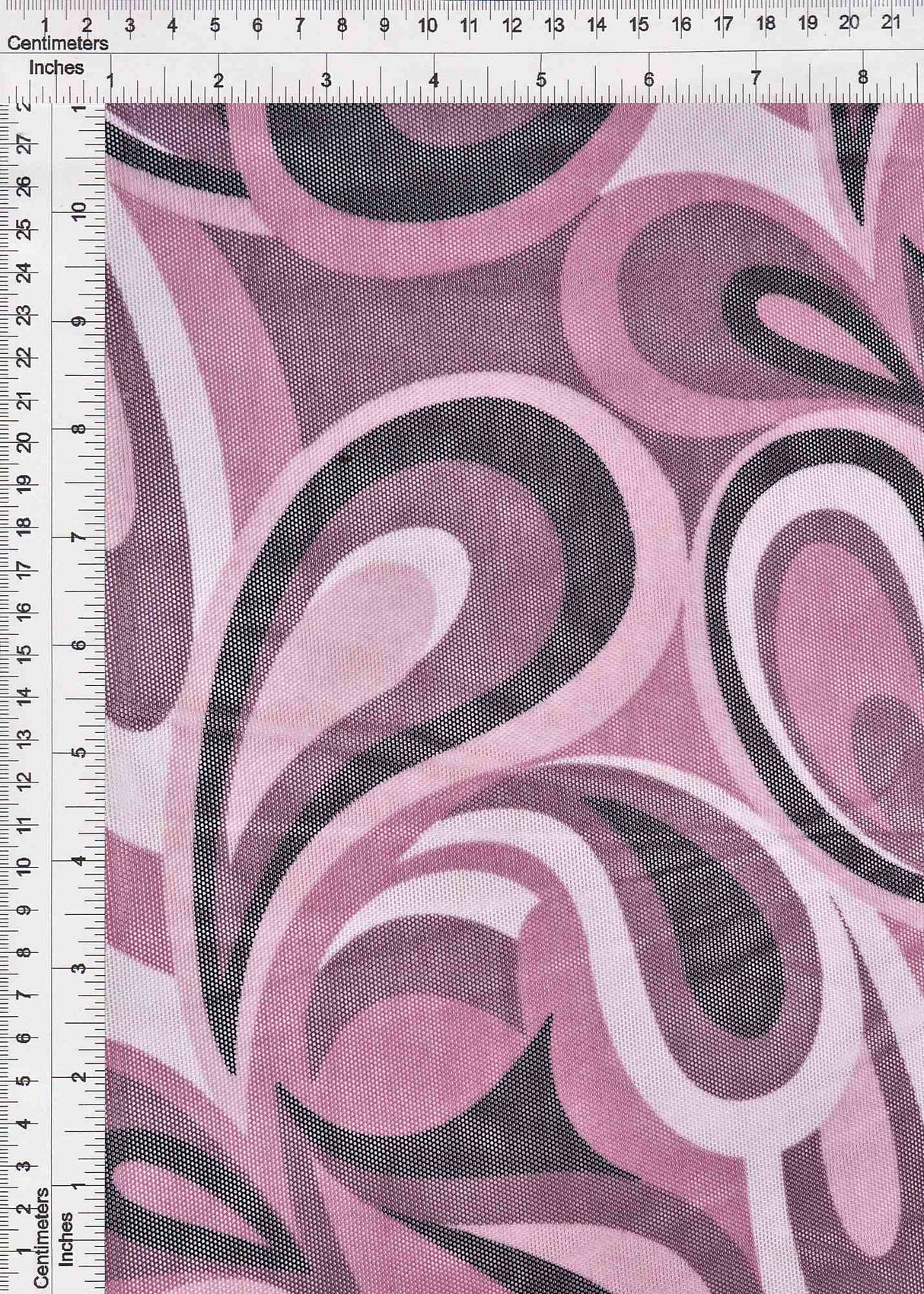 1 Yard Retro Paisley Geo Mesh Print Fabric Stretch Lightweight 58/60 Inches Wide