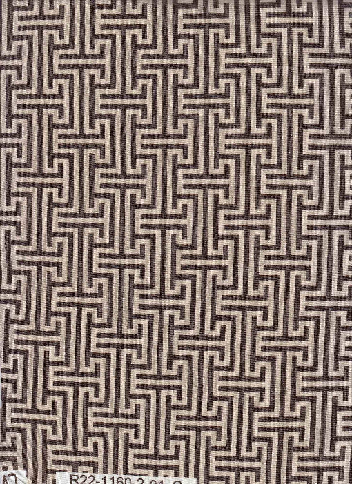 1 Yard 96% Polyester 4% Spandex Double Knit Geo Greek Retro Print Fabric 58/60" Width