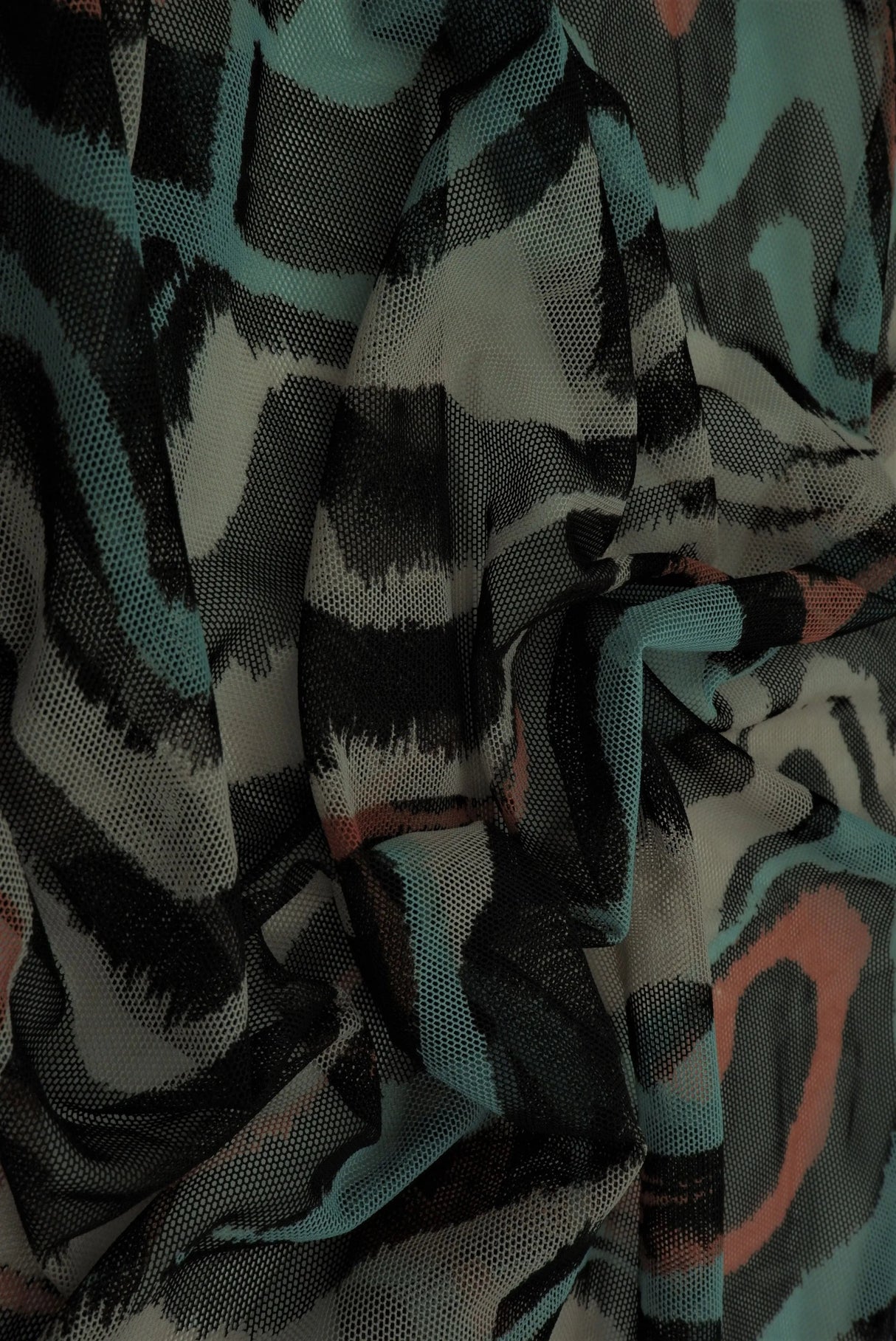 1 Yard Geometric Mesh Fabric 1 Yard Lightweight Stretch Sheer Print 54" Wide