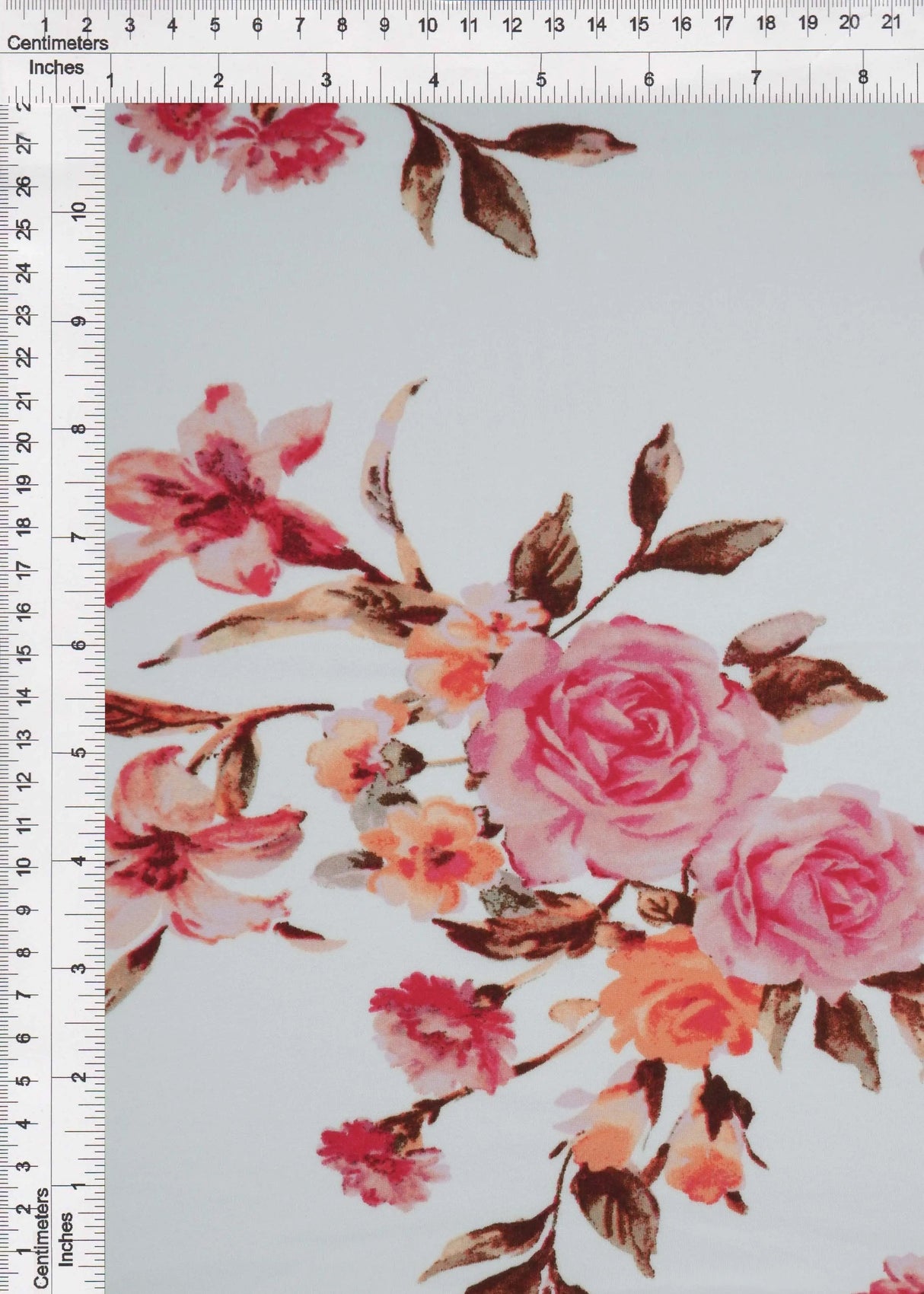 Soft DTY Brushed Floral Print Fabric, Stretch Flower Knit, 58/60" Wide