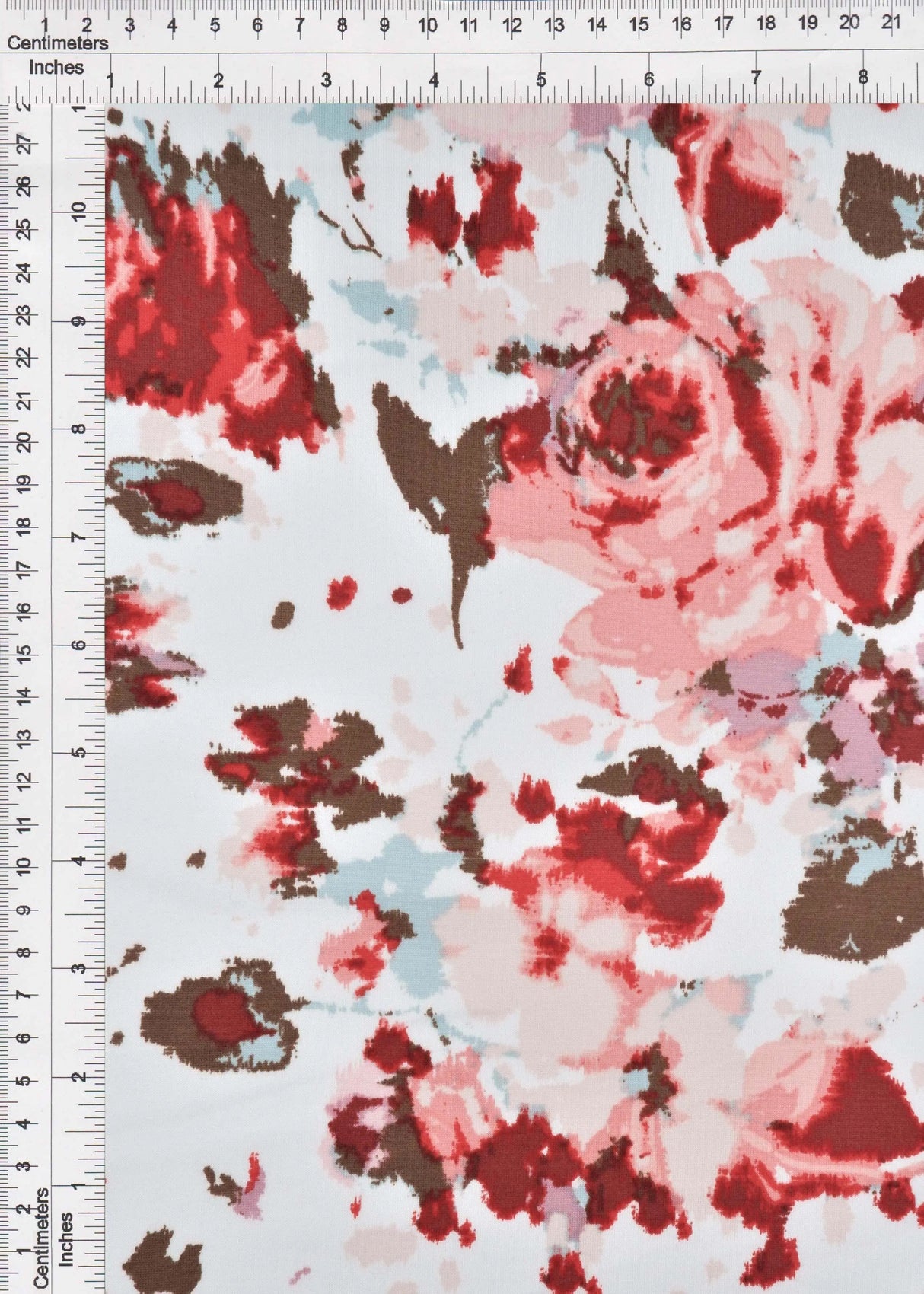 DTY Brushed Floral Knit Fabric, Lightweight Stretch Flower Print 58/60" Wide