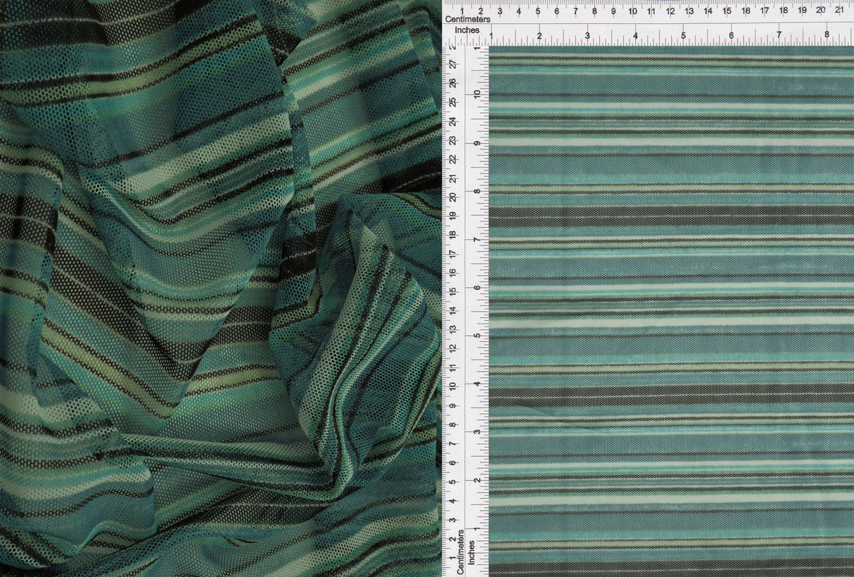 1 Yard Stripe Mesh Fabric Lightweight Stretch 54 Inches Wide
