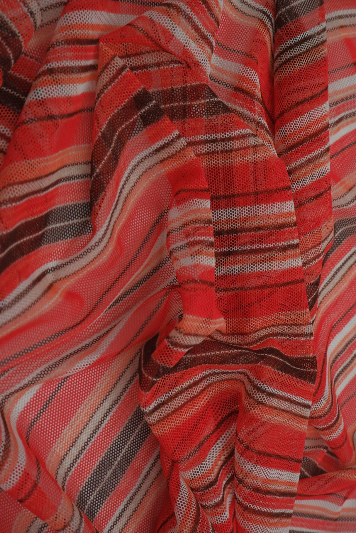 1 Yard Polyester Spandex 80 GSM Mesh Fabric Stripe Print Lightweight Soft Stretch 54" Width