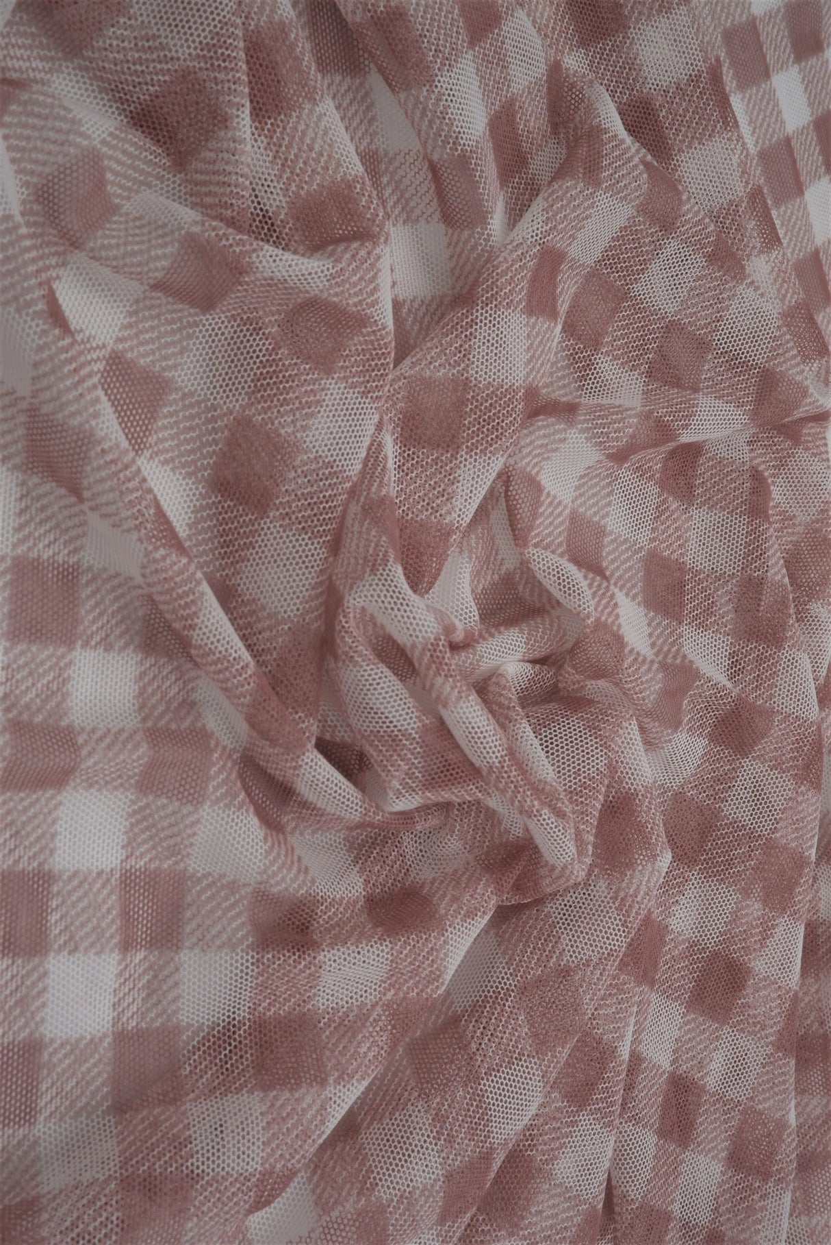 1 Yard Plaid Gingham Mesh Fabric Lightweight Stretch 54 Inches Wide