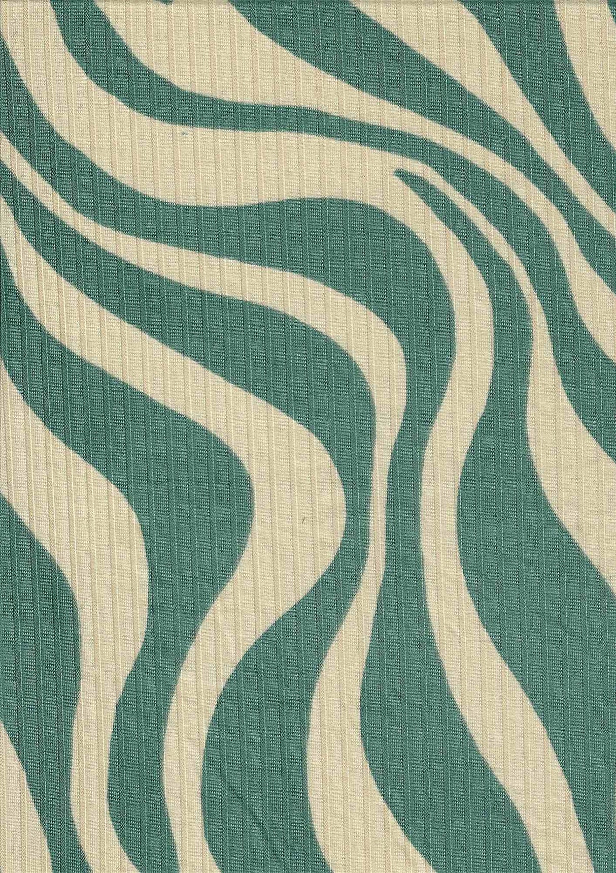 1 Yard 8X3 Yummy Rib Abstract Zebra Stretch Knit Fabric 58/60 Inches Wide