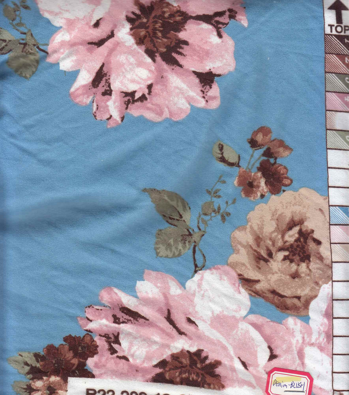 Brushed DTY Knit with Oversized Floral Print Soft Stretch Fabric, 58/60" Wide