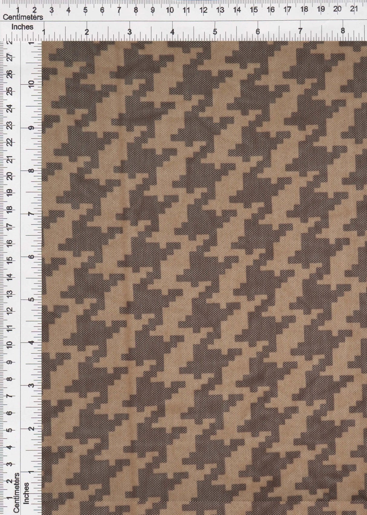 1 Yard Polyester Spandex 80 GSM Mesh Fabric Houndstooth Print Lightweight Stretch 54" Width