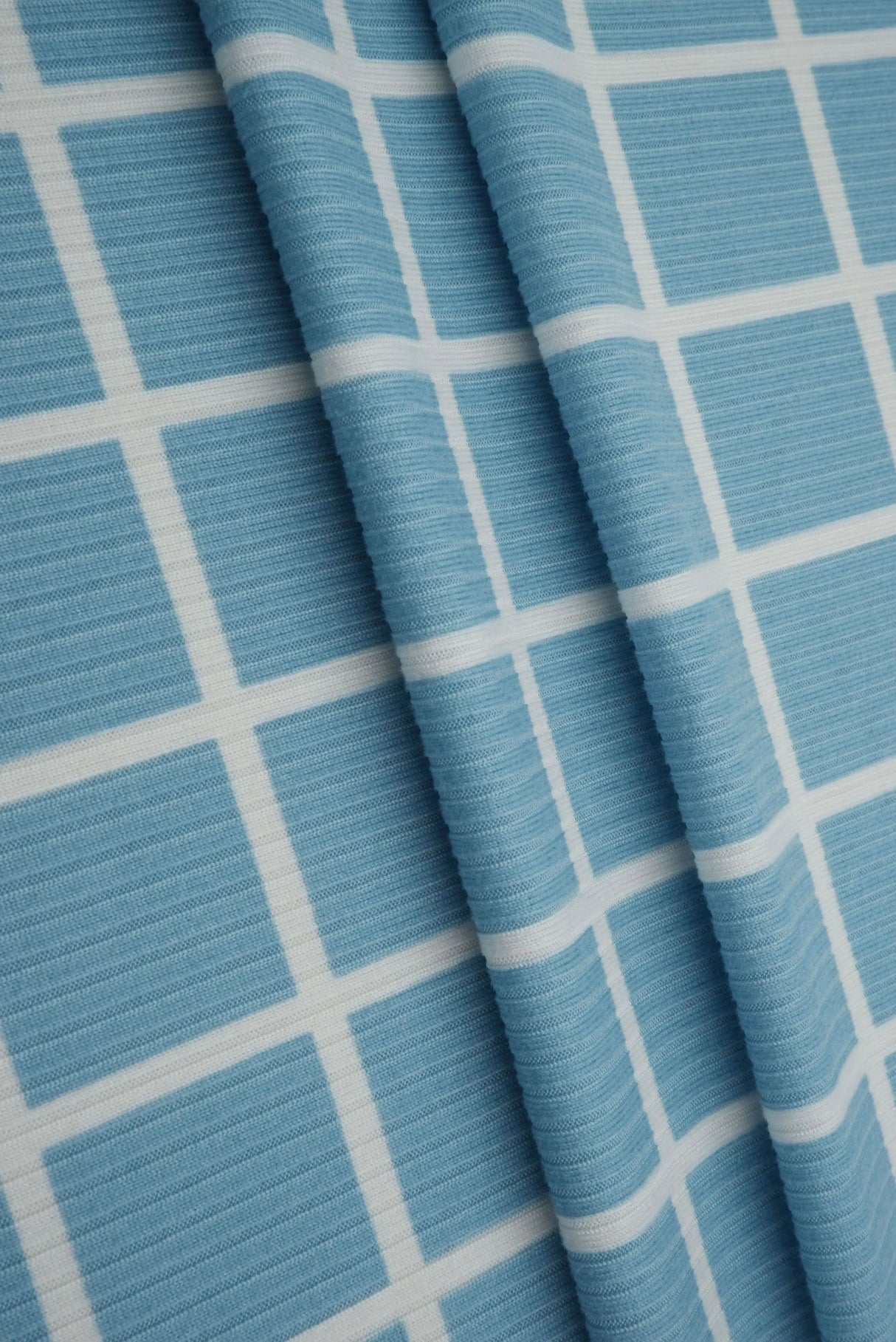 4x2 Yummy Rib Plaid Fabric Stretch Windowpane Knit, 58/60" Wide