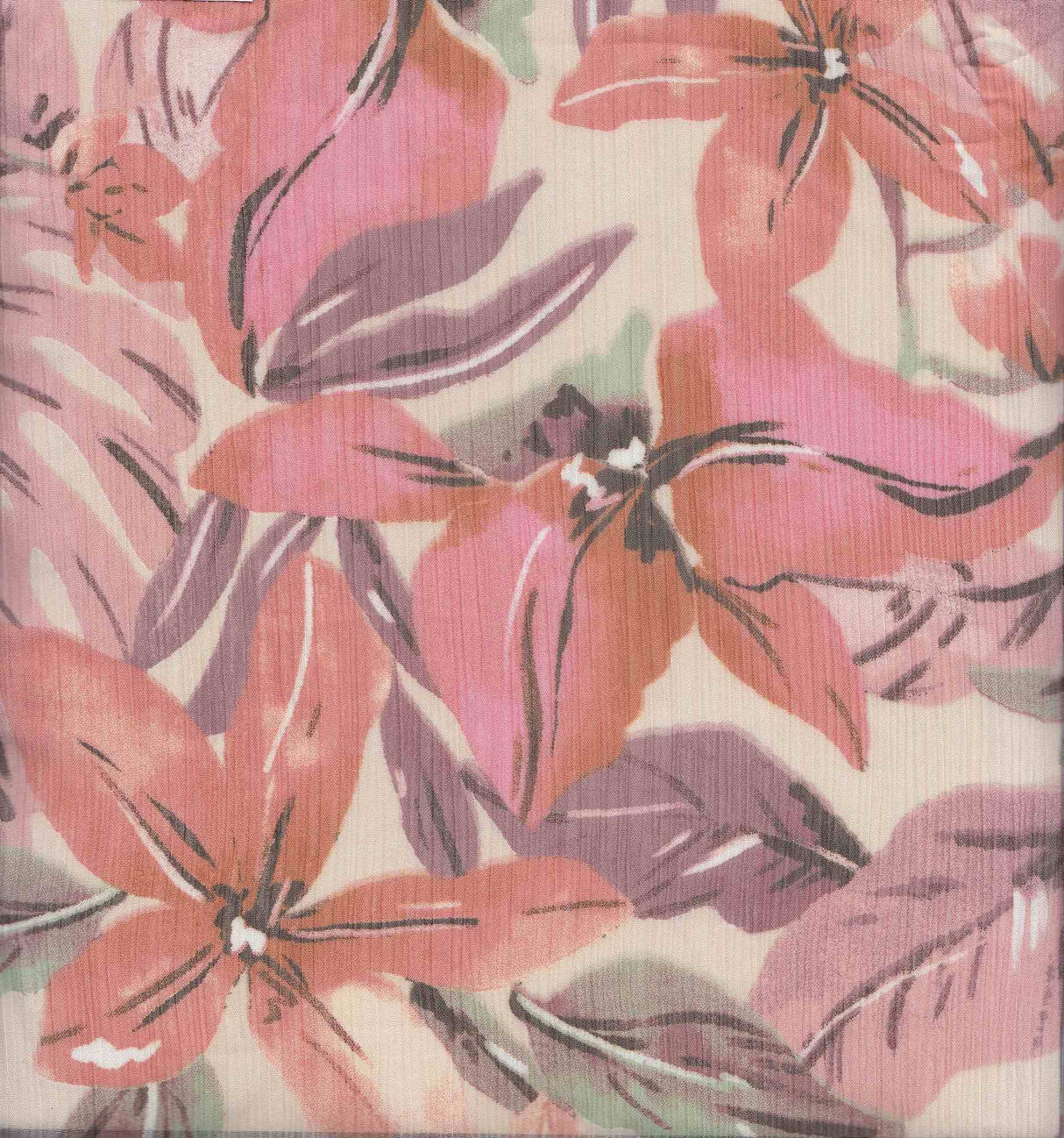 1 Yard Hi Multi Chiffon Big Flower Floral Print Fabric, 57/58'' Wide 100% Polyester
