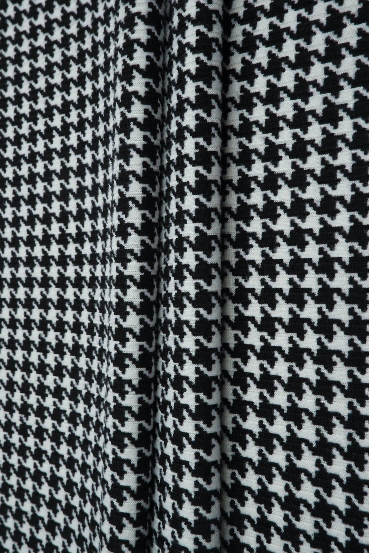 4×2 Yummy Rib Houndstooth Knit 96% Polyester, 58/60'' Width Soft Stretch Fabric for Apparel & DIY Projects