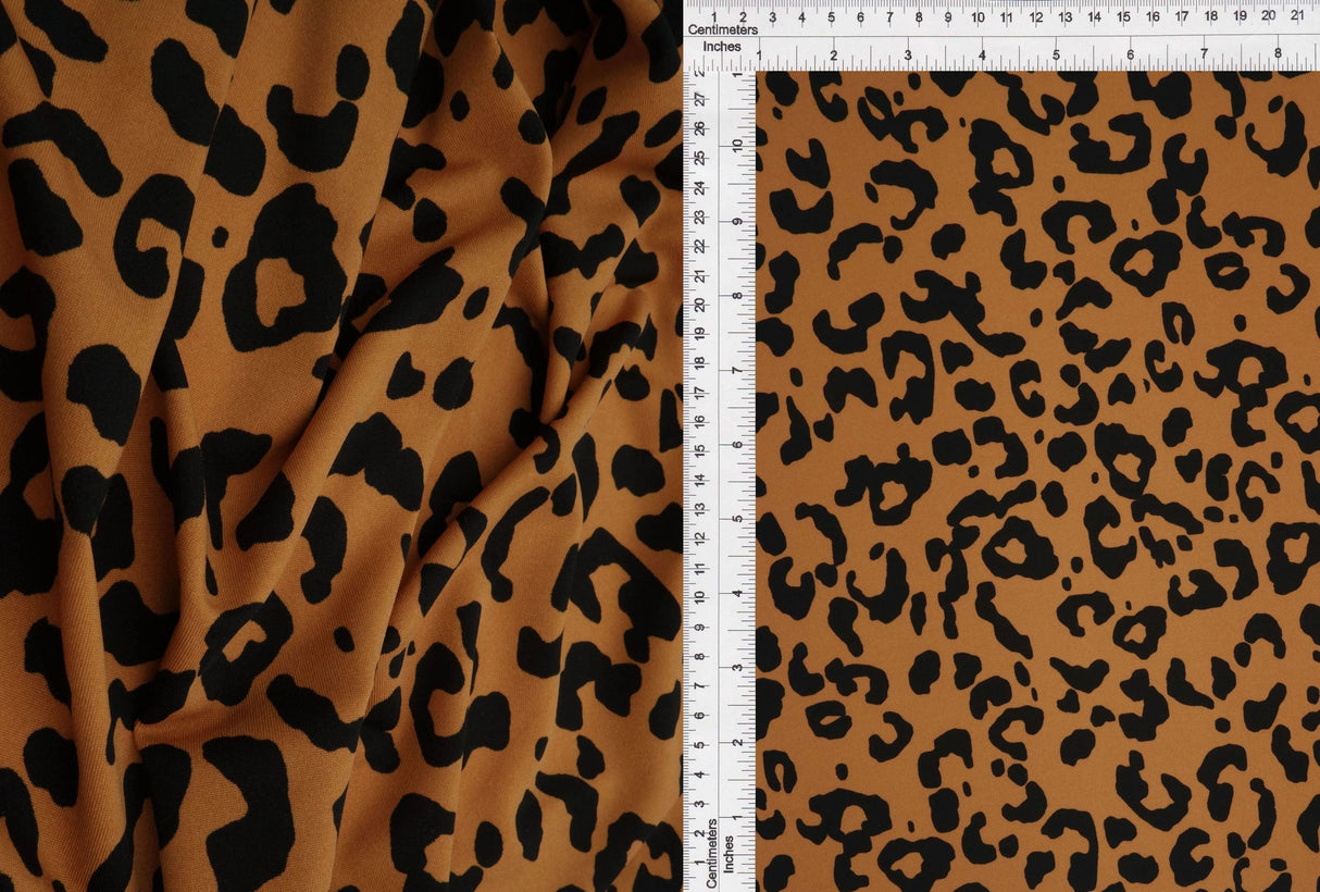 Polyester Spandex DTY Brushed Knit Fabric with Animal Print 58/60 Inches