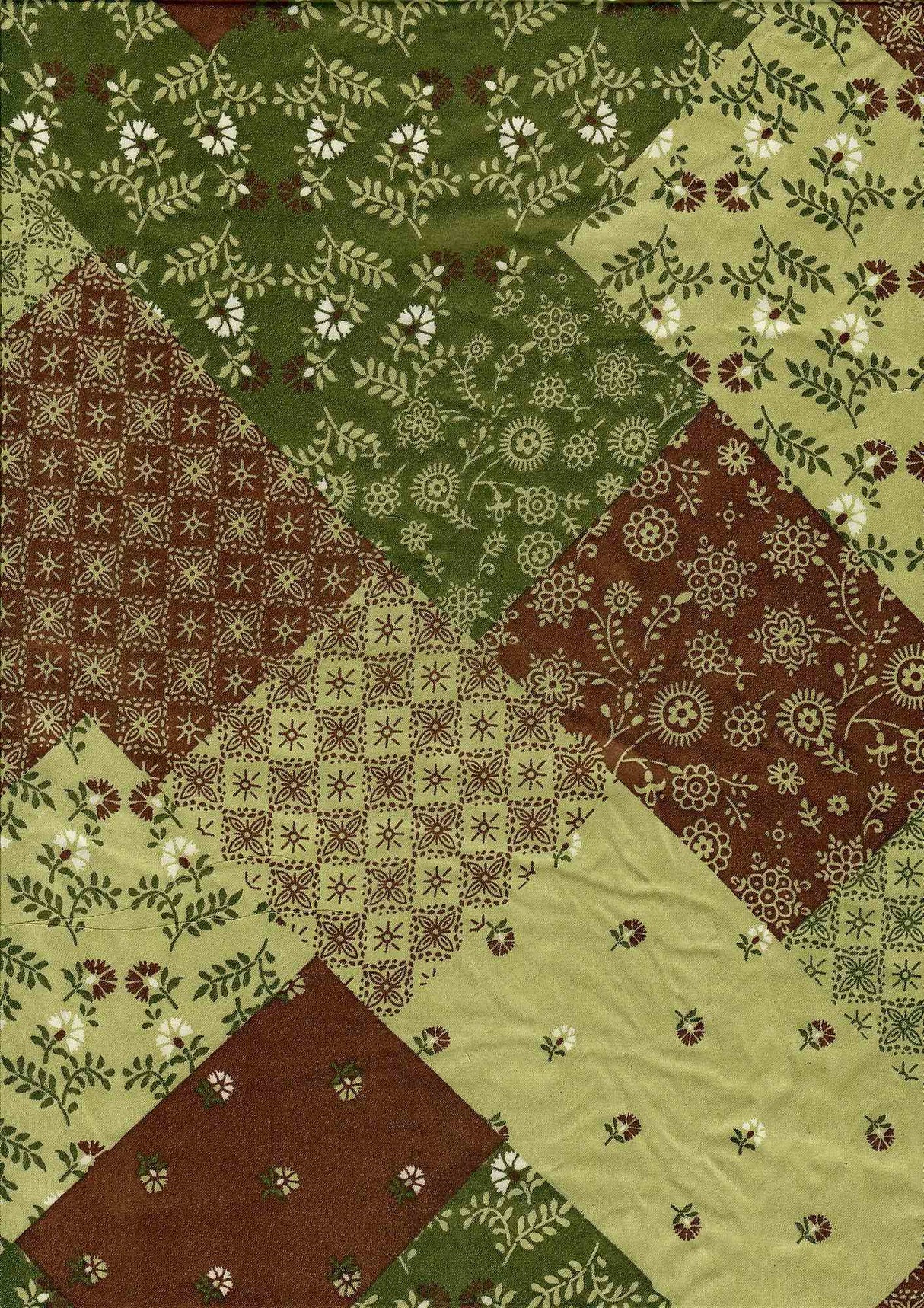 1 Yard Satin Patchwork Floral Print Fabric, 58/60? Wide 100% Polyester