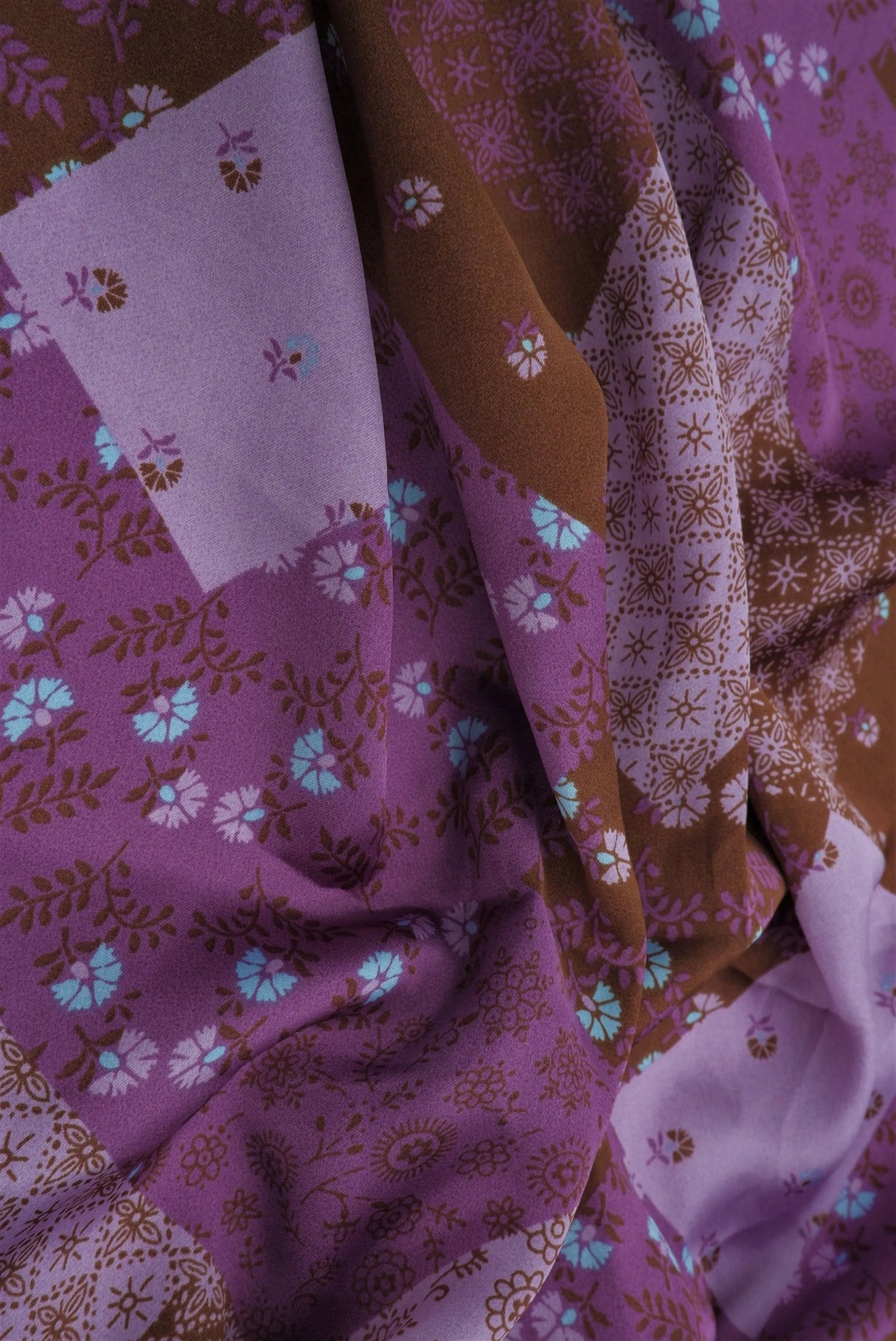 1 Yard Satin Patchwork Floral Print Fabric, 58/60? Wide 100% Polyester