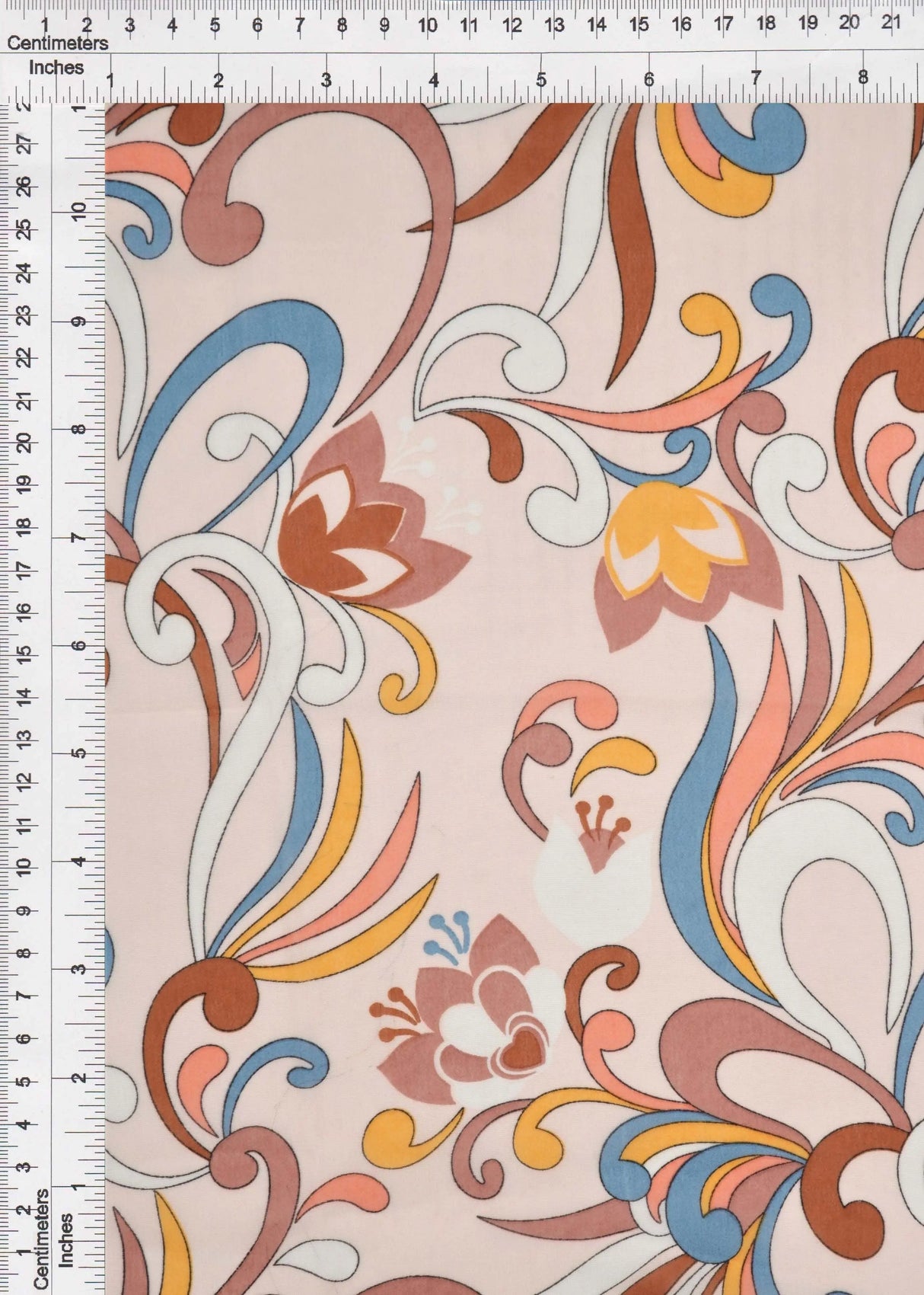 1 Yard Hi Multi Chiffon Pucci Print Fabric, 57/58'' Wide 100% Polyester