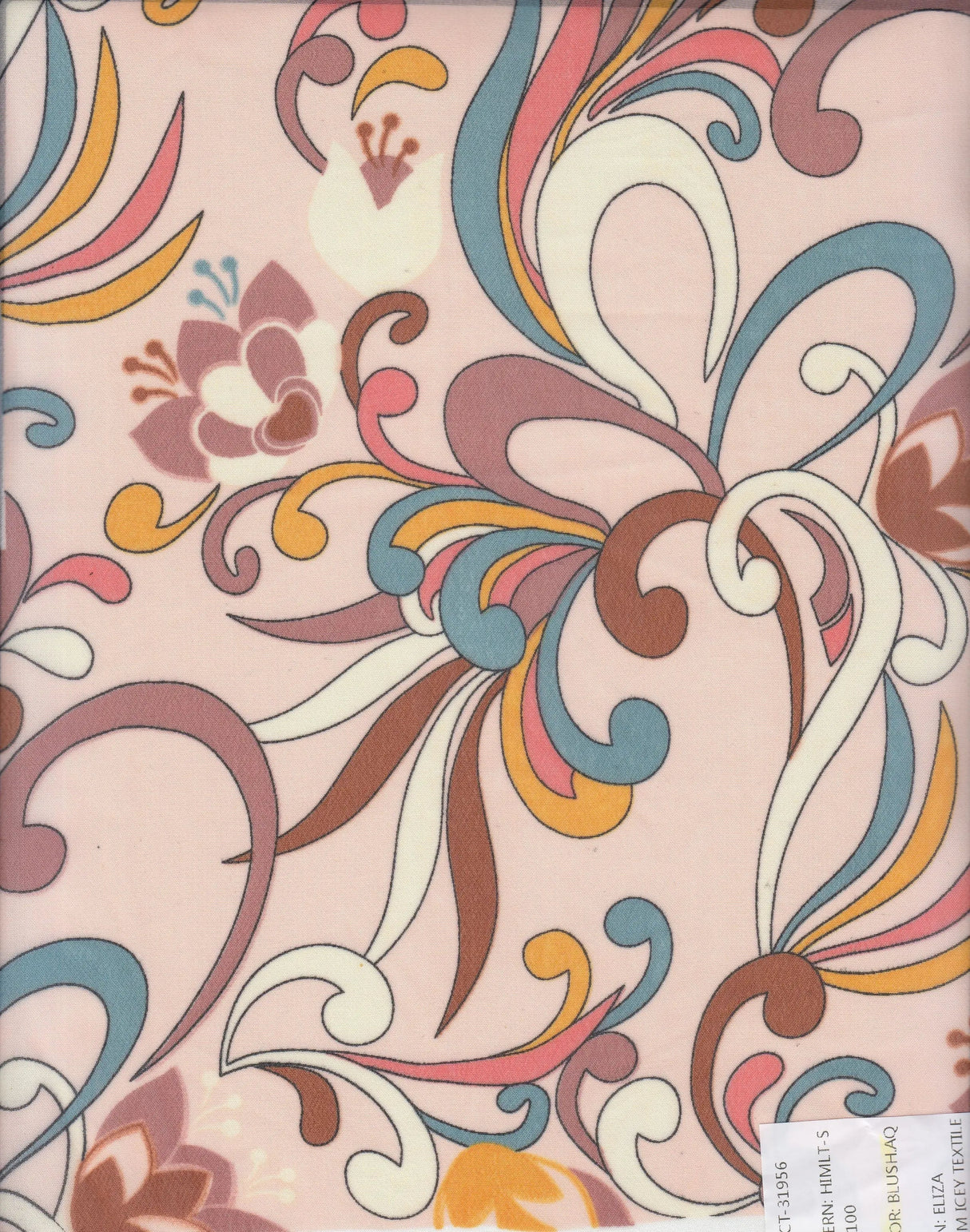 1 Yard Hi Multi Chiffon Pucci Print Fabric, 57/58'' Wide 100% Polyester