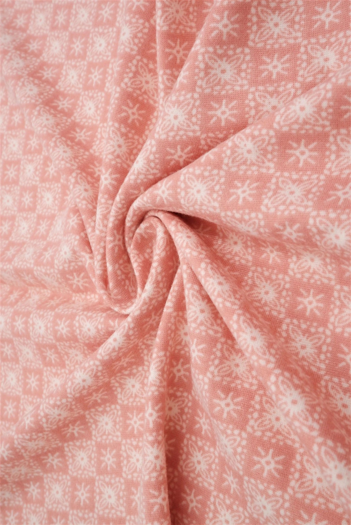 1 Yard Geometric DTY Brushed Knit Fabric Soft Stretch 58 Inches Wide