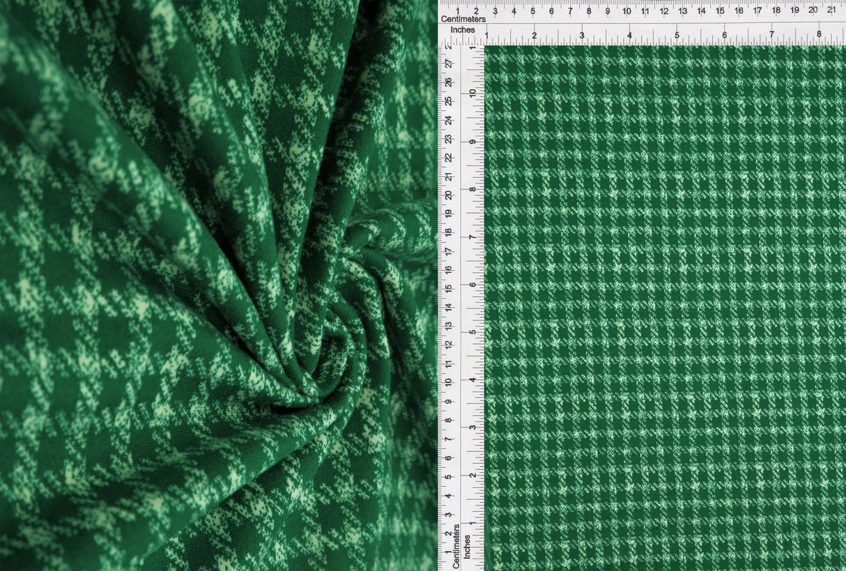 DTY Brushed Plaid Fabric, Stretch Checker Lightweight Knit, 58/60" Wide