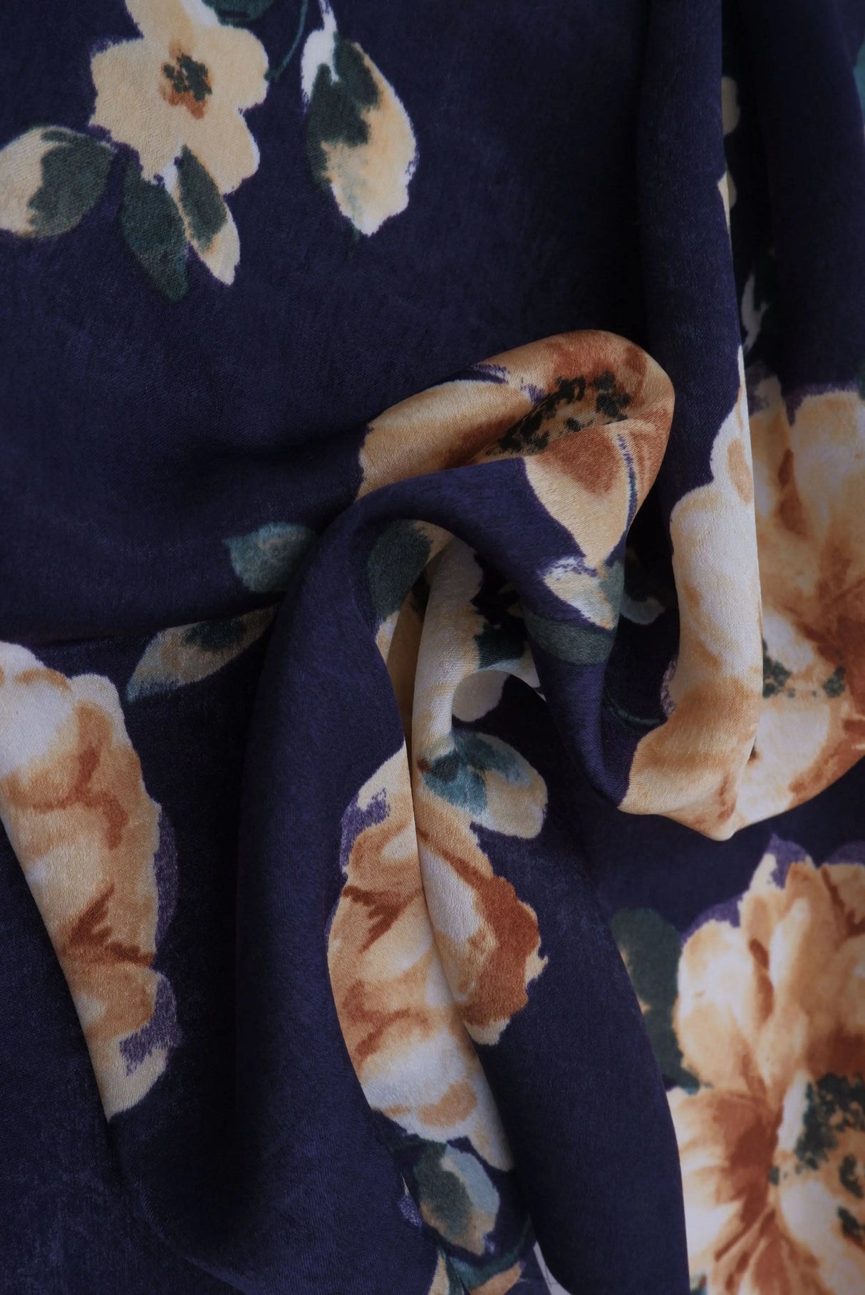 1 Yard Satin Floral Print Fabric, 57/58'' Wide 100% Polyester