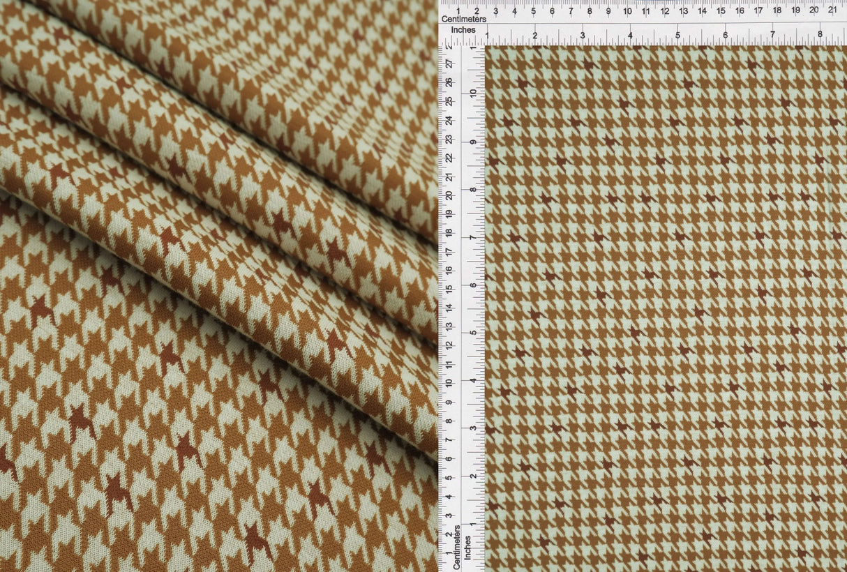Houndstooth Double Knit Jacquard Fabric, Stretch Polyester Blend, 58/60" Wide