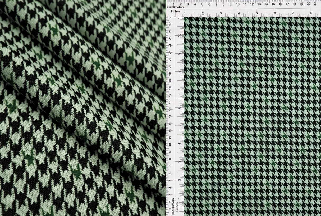 Houndstooth Double Knit Jacquard Fabric, Stretch Polyester Blend, 58/60" Wide