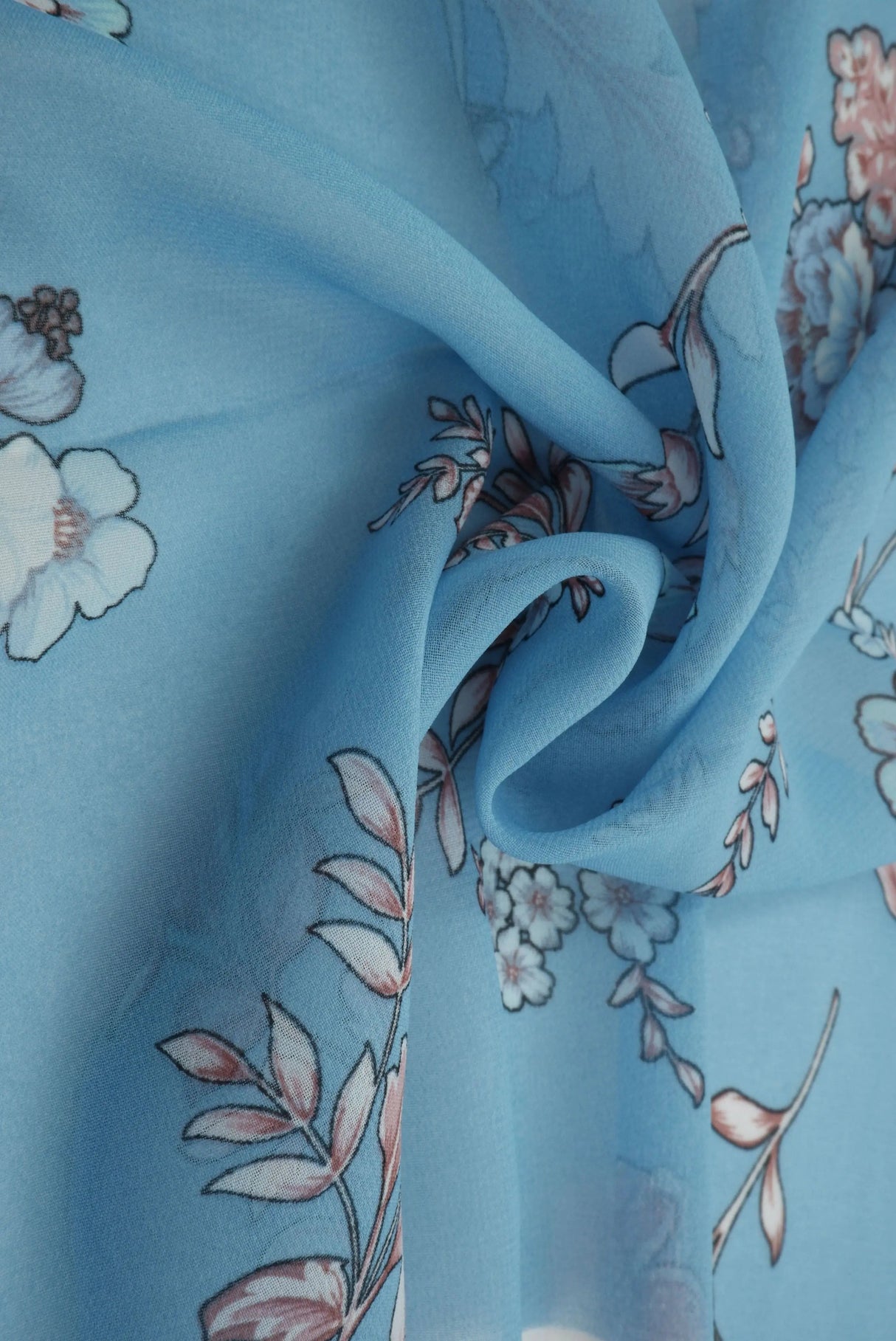 1 Yard Hi Multi Chiffon Floral Print Fabric, 57/58'' Wide 100% Polyester