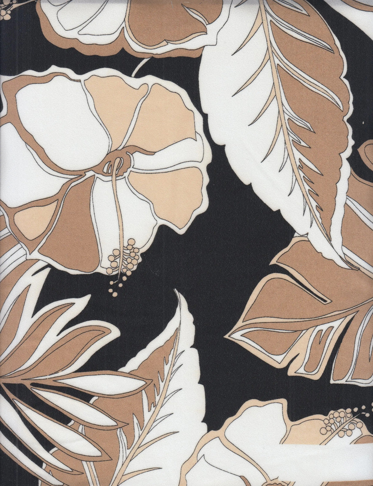 Wool Dobby Tropical Leaf Print Fabric 1 Yard Soft Lightweight 57/58" Wide