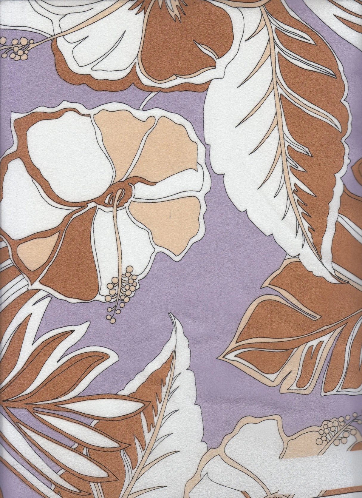 1 Yard Wool Dobby Tropical Leaf Print Fabric, 57/58'' Wide 100% Polyester