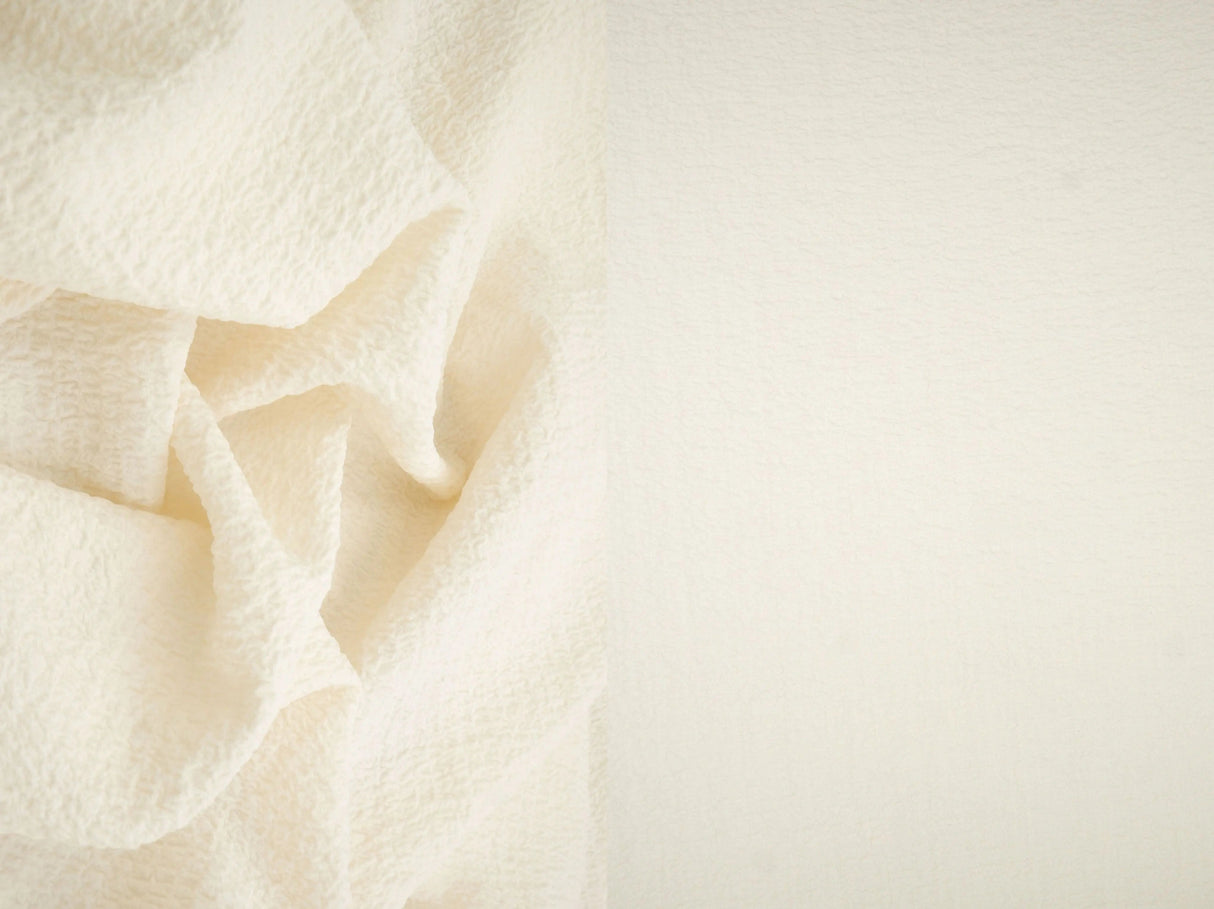 Crinkle Check Pucker Knit Fabric Solid Polyester Elastane Woven 57/58" Wide