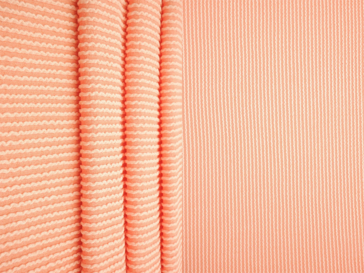 52" Knit Jacquard Rib Fabric 80% Polyester 15% Rayon 5% Spandex 230 GSM by Yard