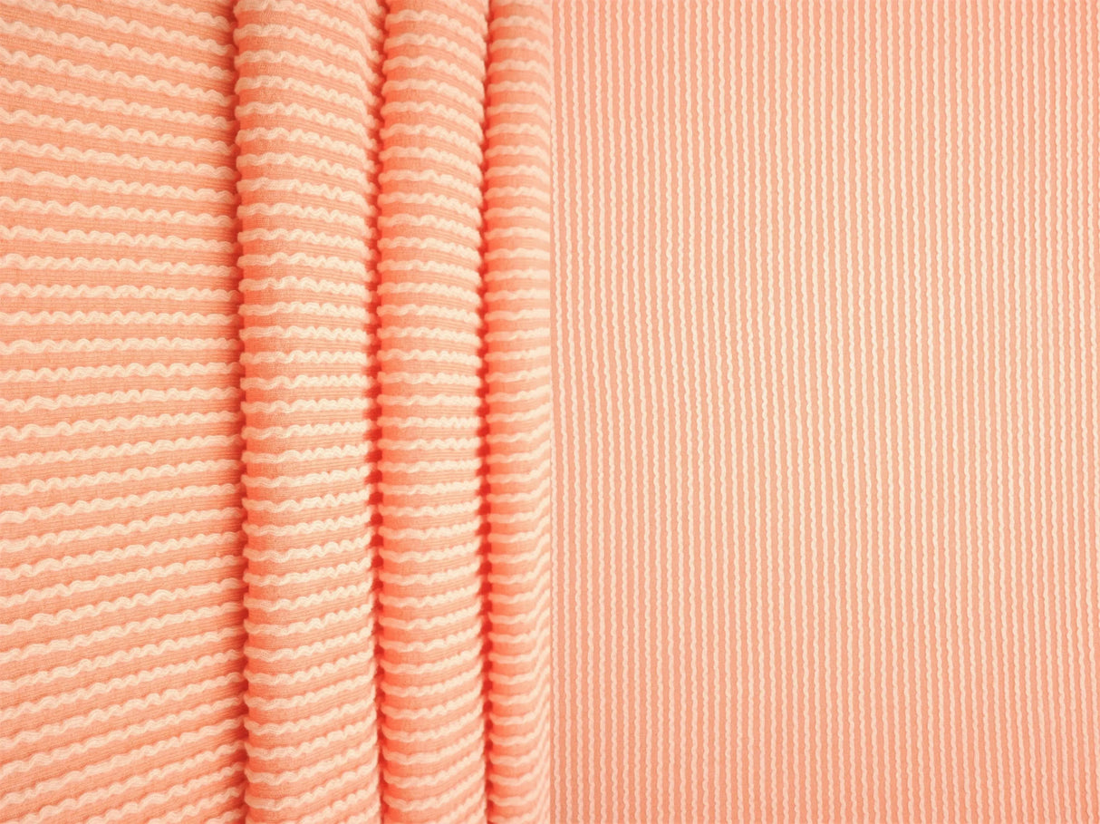 52" Knit Jacquard Rib Fabric 80% Polyester 15% Rayon 5% Spandex 230 GSM by Yard