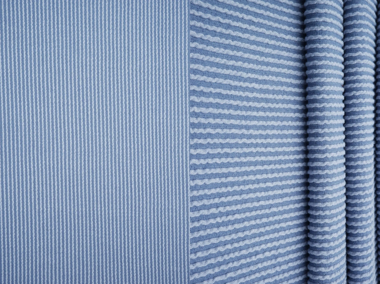 52" Knit Jacquard Rib Fabric 80% Polyester 15% Rayon 5% Spandex 230 GSM by Yard